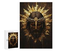 Puzzles for Adults 300 PCS Golden Crown of Thorns Art Print Jigsaws for Adults Puzzle Difficult Challenge Help The Brain Exercise Unique Challenge Game 300 PCS