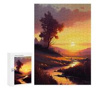 Puzzles for Adults 300 PCS Golden Hour Oil Paint Jigsaws for Adults Relaxing Games Enhance Memory Unique Birthday And Xmas Gifts 300 PCS