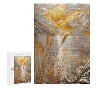 Puzzles for Adults 300 PCS Golden Lake Sunset Art Jigsaw for Teenagerss Pattern Assembly Parent-child Interaction Beautiful Design Game 300 PCS