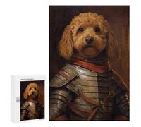 Puzzles for Adults 300 PCS Goldendoodle in Armor Jigsaw for Adults Relaxing Games Presents for Women Challenging Game Gifts 300 PCS