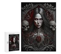 Puzzles for Adults 300 PCS Gothic Beauty with Rose Puzzles for Adults Hands-on Game But Fun And Humorous Christmas Birthday Gifts 300 PCS