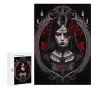 Puzzles for Adults 300 PCS Gothic Beauty with Roses Puzzles for Adults Hands-on Game But Fun And Humorous Christmas Birthday Gifts 300 PCS