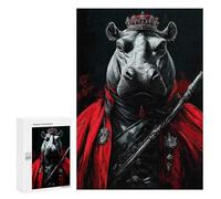 Puzzles for Adults 300 PCS Hippopotamus King Animal Jigsaw for Teenagerss Pattern Assembly Parent-child Interaction Beautiful Design Game 300 PCS