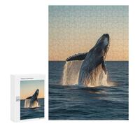 Puzzles for Adults 300 PCS Humpback Whale Breaching Jigsaws for Adults Relaxing Games Enhance Memory Unique Birthday And Xmas Gifts 300 PCS