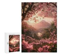 Puzzles for Adults 300 PCS Japan Mount Fuji Sakura Jigsaw for Adults Relaxing Games Analysis And Logic Unique Birthday And Xmas Gifts 300 PCS