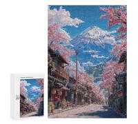 Puzzles for Adults 300 PCS Japanese Sakura Bloom Fuji Jigsaw for Adults Relaxing Games Analysis And Logic Unique Birthday And Xmas Gifts 300 PCS