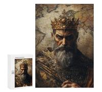 Puzzles for Adults 300 PCS King's Crown Portrait Jigsaws for Adults Puzzle Difficult Challenge Help The Brain Exercise Unique Challenge Game 300 PCS