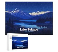 Puzzles for Adults 300 PCS Lake Tekapo, New Zealand at Night Jigsaw for Adults Relaxing Games Presents for Women Challenging Game Gifts 300 PCS