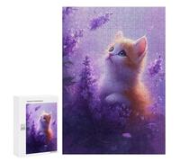 Puzzles for Adults 300 PCS Lavender Dreams Kitten Puzzles for Teenagers Staycation Kill Time Help The Brain Exercise Unique Birthday And Xmas Gifts 300 PCS