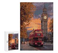 Puzzles for Adults 300 PCS London Sunset with Big Ben-1 Puzzles for Teenagers Staycation Kill Time Help The Brain Exercise Unique Birthday And Xmas Gifts 300 PCS