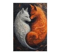 Puzzles for Adults 300 PCS Loving Japan Foxes Jigsaws for Adults Hands-on Game Precision Cutting Fun at Home Activities, 300 PCS