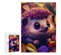 Puzzles for Adults 300 PCS Magical Hedgehog in Autumn Leaves Puzzle for Adults Family Games Hand Speed Race Unique Birthday And Xmas Gifts 300 PCS