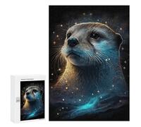 Puzzles for Adults 300 PCS Magical Otter Portrait Jigsaw Puzzles for Teenagerss Stress Reliever Educational Challenge Christmas Birthday Gifts 300 PCS