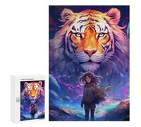 Puzzles for Adults 300 PCS Magical Tiger Encounter Jigsaw Puzzles for Teenagerss Stress Reliever Educational Challenge Christmas Birthday Gifts 300 PCS
