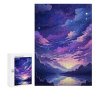 Puzzles for Adults 300 PCS Magical Twilight Sky Reflections Jigsaw for Teenagerss Pattern Assembly Parent-child Interaction Beautiful Design Game 300 PCS