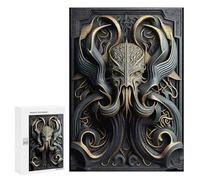 Puzzles for Adults 300 PCS Monster Cthulhu Art Deco Jigsaw for Adults Relaxing Games Presents for Women Challenging Game Gifts 300 PCS