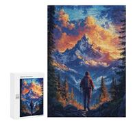 Puzzles for Adults 300 PCS Mountain Hiking Vintage Jigsaw for Adults Relaxing Games Analysis And Logic Unique Birthday And Xmas Gifts 300 PCS