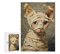 Puzzles for Adults 300 PCS Mummy Cat Painting Artwork Jigsaws for Adults Puzzle Difficult Challenge Help The Brain Exercise Unique Challenge Game 300 PCS