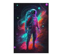 Puzzles for Adults 300 PCS Neon Astronaut in Space -9 Jigsaws for Adults Hands-on Game Precision Cutting Fun at Home Activities, 300 PCS