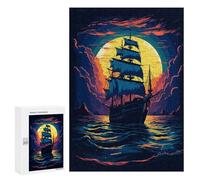 Puzzles for Adults 300 PCS Old Ship Sea Pixel Art Puzzle for Adults Family Games Hand Speed Race Unique Birthday And Xmas Gifts 300 PCS