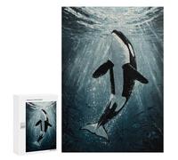 Puzzles for Adults 300 PCS Orca Underwater Painting Jigsaws for Adults Relaxing Games Enhance Memory Unique Birthday And Xmas Gifts 300 PCS