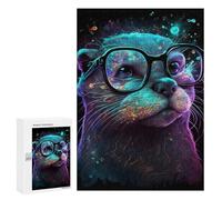 Puzzles for Adults 300 PCS Otter Glasses Fantasy Artwork -1 Jigsaw Puzzles for Teenagerss Stress Reliever Educational Challenge Christmas Birthday Gifts 300 PCS