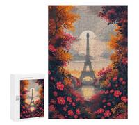 Puzzles for Adults 300 PCS Paris Eiffel Tower Autumn Scenery -1 Puzzles for Teenagers Staycation Kill Time Help The Brain Exercise Unique Birthday And Xmas Gifts 300 PCS