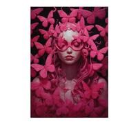 Puzzles for Adults 300 PCS Pink Butterflies Jigsaws for Adults Hands-on Game Precision Cutting Fun at Home Activities, 300 PCS