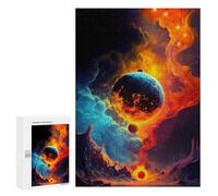 Puzzles for Adults 300 PCS Planetary Convergence Fire Meets Ice Puzzles for Adults Hands-on Game But Fun And Humorous Christmas Birthday Gifts 300 PCS