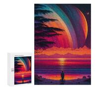 Puzzles for Adults 300 PCS Planetary Sunset Serenity Puzzles for Adults Hands-on Game But Fun And Humorous Christmas Birthday Gifts 300 PCS