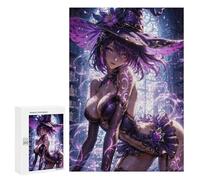 Puzzles for Adults 300 PCS Purple Witch Anime Fantasy Jigsaw for Teenagerss Pattern Assembly Parent-child Interaction Beautiful Design Game 300 PCS