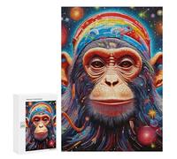 Puzzles for Adults 300 PCS Puzzles Chimpanzee in Cosmic Dreamscape Jigsaws for Adults Family Games But Fun And Humorous for Birthday, Chrismas 300 PCS
