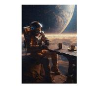 Puzzles for Adults 300 PCS Puzzles Coffee Drinking Spaceman Adult Jigsaw Puzzle Toy Wall Decor Hand Speed Race Deal As Gifts for The Whole Family 300 PCS