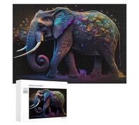 Puzzles for Adults 300 PCS Puzzles Colorful Elephant with Tree Illustration Jigsaws for Adults Family Games But Fun And Humorous for Birthday, Chrismas 300 PCS