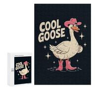 Puzzles for Adults 300 PCS Puzzles Cool Goose with Cowboy Hat And Boots Puzzles for Adults Brain Teaser Game Perfect Decoration Deal As Gifts for The Whole Family 300 PCS