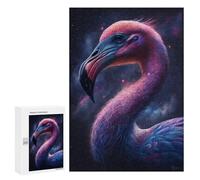 Puzzles for Adults 300 PCS Puzzles Cosmic Flamingo Art Print-1 Puzzles for Adults Brain Teaser Game Perfect Decoration Deal As Gifts for The Whole Family 300 PCS