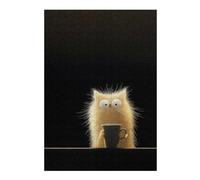 Puzzles for Adults 300 PCS Puzzles Crazy Cat with Coffee Adult Jigsaw Puzzle Toy Wall Decor Hand Speed Race Deal As Gifts for The Whole Family 300 PCS