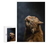 Puzzles for Adults 300 PCS Puzzles Curious Ginger Cat Puzzles for Adults Brain Teaser Game Perfect Decoration Deal As Gifts for The Whole Family 300 PCS