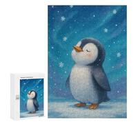 Puzzles for Adults 300 PCS Puzzles Cute Penguin in Winter Snowfall Puzzles for Adults Toy Wall Decor Difficult Hard Help The Brain Exercise 300 PCS