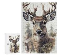 Puzzles for Adults 300 PCS Puzzles Deer Face Nature Animal Puzzles for Adults Toy Wall Decor Difficult Hard Help The Brain Exercise 300 PCS