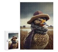 Puzzles for Adults 300 PCS Puzzles Duck Warm Hat Portrait Puzzles for Adults Toy Wall Decor Difficult Hard Help The Brain Exercise 300 PCS