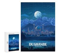 Puzzles for Adults 300 PCS Puzzles Dushanbe, Tajikistan at Night Puzzles for Adults Toy Wall Decor Difficult Hard Help The Brain Exercise 300 PCS
