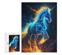 Puzzles for Adults 300 PCS Puzzles Electric Fire Unicorn Art Print Puzzles for Adults Brain Teaser Game Perfect Decoration Deal As Gifts for The Whole Family 300 PCS