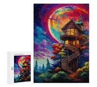 Puzzles for Adults 300 PCS Puzzles Enchanted Treehouse in A Dreamy Forest Jigsaws for Adults Family Games But Fun And Humorous for Birthday, Chrismas 300 PCS
