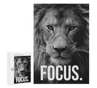 Puzzles for Adults 300 PCS Puzzles FOCUS Lion Motivation Puzzles for Adults Brain Teaser Game Perfect Decoration Deal As Gifts for The Whole Family 300 PCS