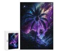 Puzzles for Adults 300 PCS Puzzles Galactic Palm Paradise Puzzles for Adults Brain Teaser Game Perfect Decoration Deal As Gifts for The Whole Family 300 PCS