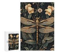 Puzzles for Adults 300 PCS Puzzles Golden Dragonfly in Bloom Puzzles for Adults Toy Wall Decor Difficult Hard Help The Brain Exercise 300 PCS