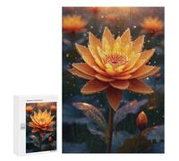 Puzzles for Adults 300 PCS Puzzles Golden Lotus Bloom Adult Jigsaw Puzzles Family Activities Difficult And Challenge for Is Ideal As A Gift 300 PCS