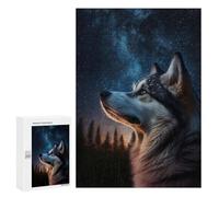 Puzzles for Adults 300 PCS Puzzles Husky Dog Galaxy Jigsaws for Adults Family Games Difficult Hard Deal As Gifts for The Whole Family 300 PCS