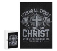 Puzzles for Adults 300 PCS Puzzles I Can Do All Things Through Christ - Philippians 413 Gym Faith Puzzles for Adults Brain Teaser Game Perfect Decoration Deal As Gifts for The Whole Family 300 PCS